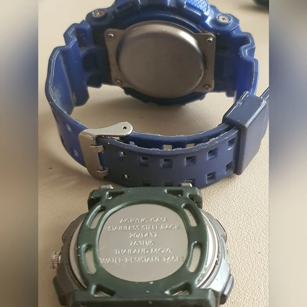 10/$20 Lot of 2 Digital Alarm Chrono Men's Watches (Working)